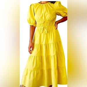 Greylin Poplin Tiered Dress